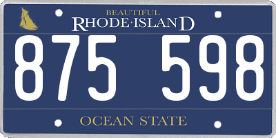 RI license plate 875598