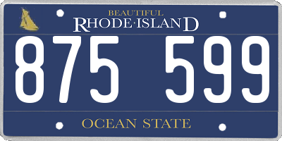 RI license plate 875599