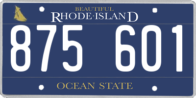 RI license plate 875601