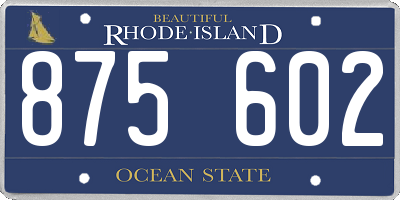 RI license plate 875602