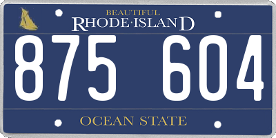 RI license plate 875604