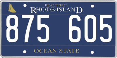 RI license plate 875605