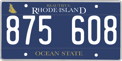 RI license plate 875608