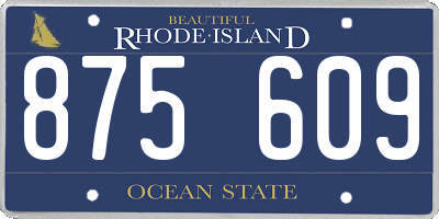 RI license plate 875609