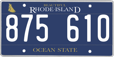 RI license plate 875610