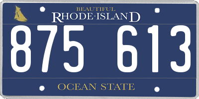 RI license plate 875613