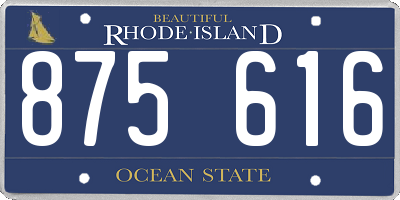 RI license plate 875616