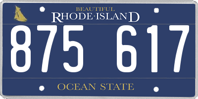RI license plate 875617