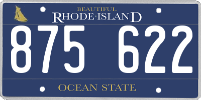 RI license plate 875622