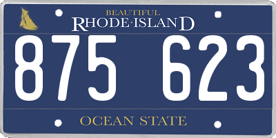 RI license plate 875623