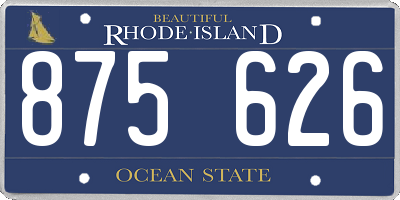 RI license plate 875626