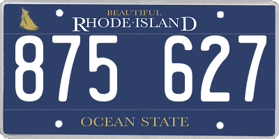 RI license plate 875627