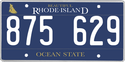 RI license plate 875629