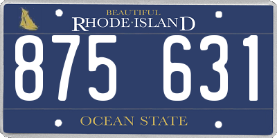 RI license plate 875631