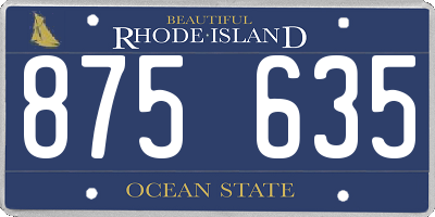 RI license plate 875635