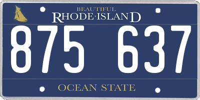 RI license plate 875637