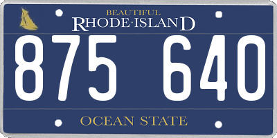 RI license plate 875640