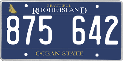 RI license plate 875642