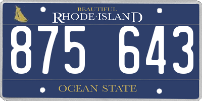 RI license plate 875643