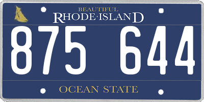 RI license plate 875644