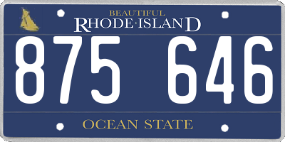 RI license plate 875646