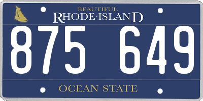 RI license plate 875649