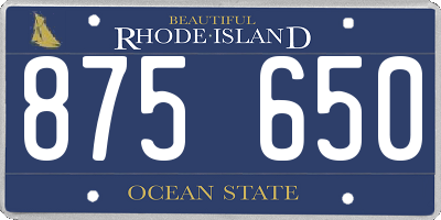 RI license plate 875650