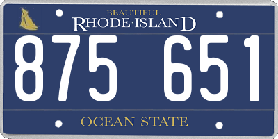 RI license plate 875651