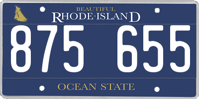 RI license plate 875655