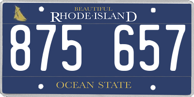 RI license plate 875657