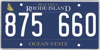 RI license plate 875660