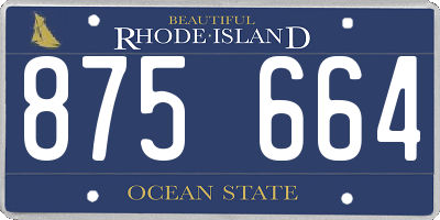 RI license plate 875664