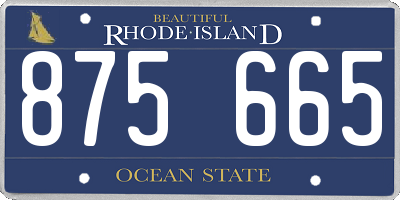 RI license plate 875665