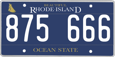 RI license plate 875666