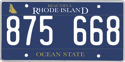 RI license plate 875668