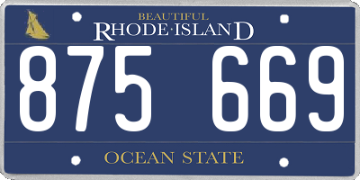 RI license plate 875669