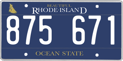 RI license plate 875671