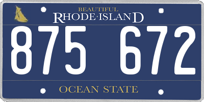 RI license plate 875672
