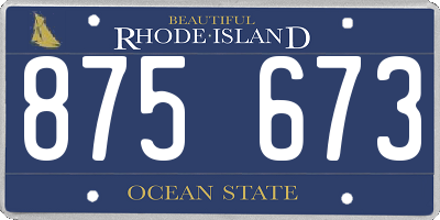RI license plate 875673