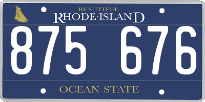 RI license plate 875676