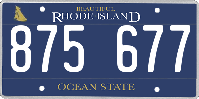 RI license plate 875677