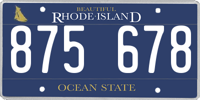 RI license plate 875678