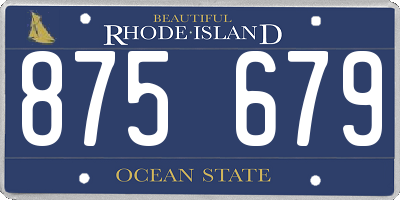 RI license plate 875679