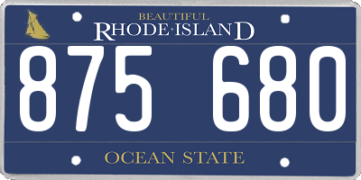 RI license plate 875680