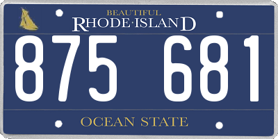 RI license plate 875681