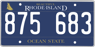 RI license plate 875683