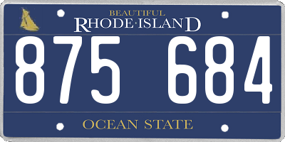 RI license plate 875684