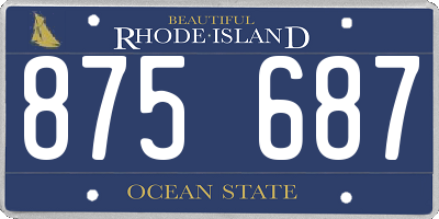 RI license plate 875687