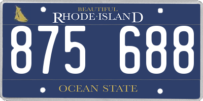 RI license plate 875688