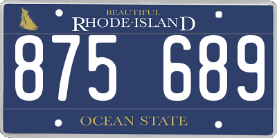 RI license plate 875689